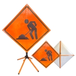 Roll Up Sign & Stand - Left Lane Closed Carril Izquierdo Cerrado Reflective Roll Up Traffic Sign
